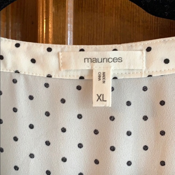 White and black polkadot blouse - Picture 2 of 2